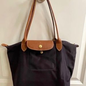 Longchamp Le Pilage Small Nylon Tote - eggplant